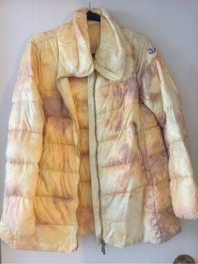 Moncler Women's Yellow & Peach Tie-Dye Puffer Jacket